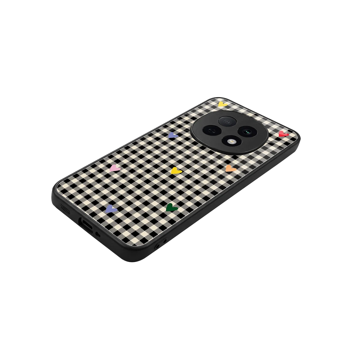 Checkered Love stylish phone case for oppo f29 pro 5g | glossy glass and slim fit