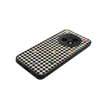 Checkered Love stylish phone case for oppo f29 pro 5g | glossy glass and slim fit