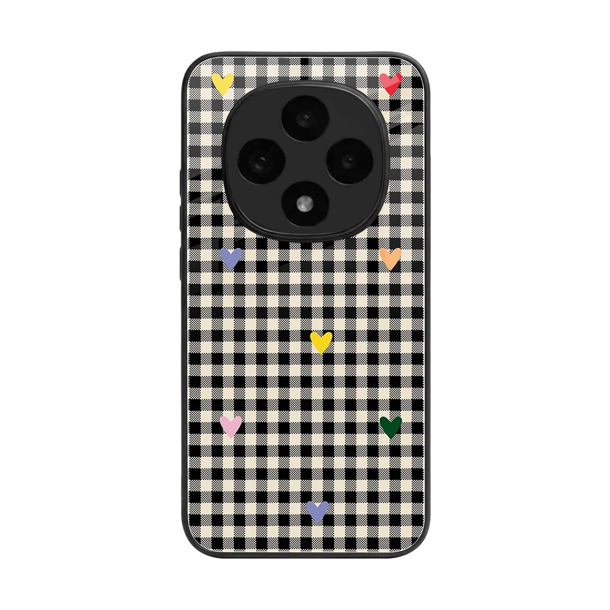 Checkered Love back phone cover | glass case for oppo f31 pro 5g