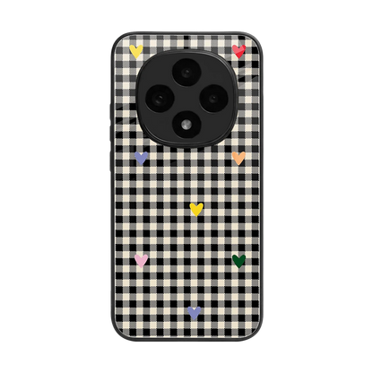 Checkered Love back phone cover | glass case for oppo f31 pro 5g