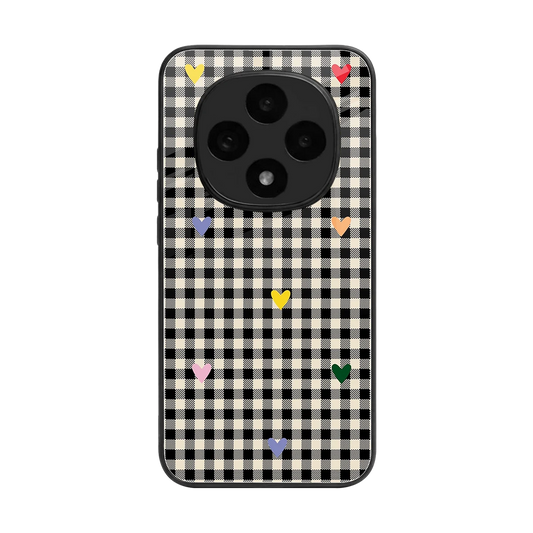 Checkered Love back phone cover | glass case for oppo f31 pro 5g
