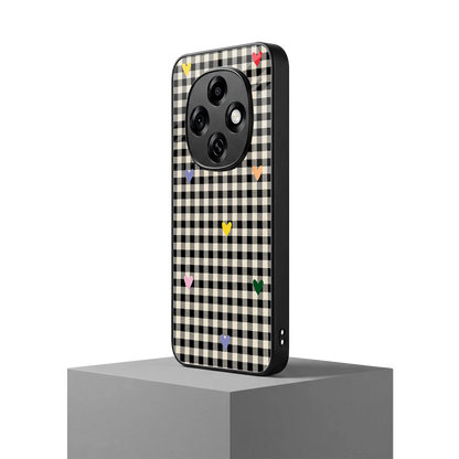 Checkered Love oppo f31 pro 5g mobile cover | shockproof glass phone case