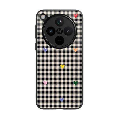 Checkered Love back phone cover | glass case for oppo find x8