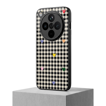 Checkered Love oppo find x8 mobile cover | shockproof glass phone case
