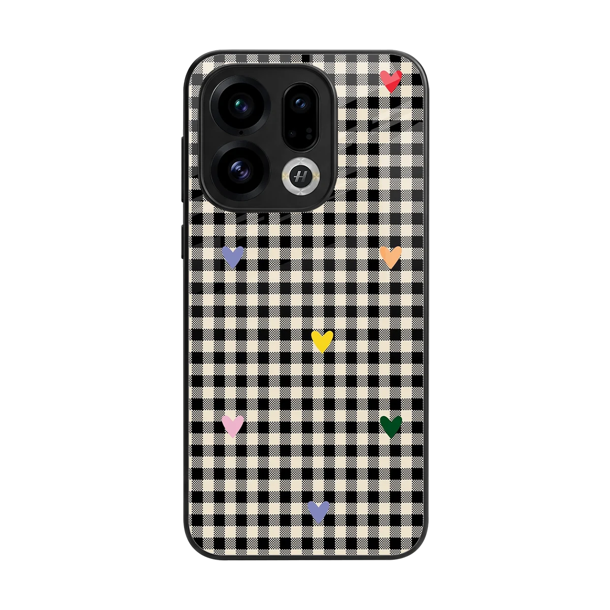 Checkered Love back phone cover | glass case for oppo find x9