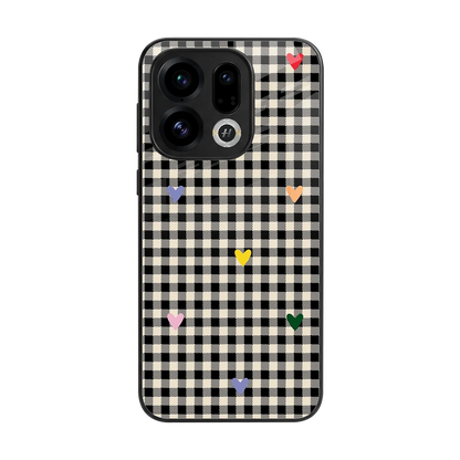 Checkered Love back phone cover | glass case for oppo find x9