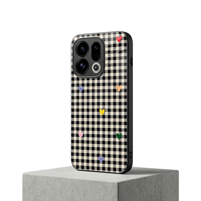 Checkered Love oppo find x9 mobile cover | shockproof glass phone case