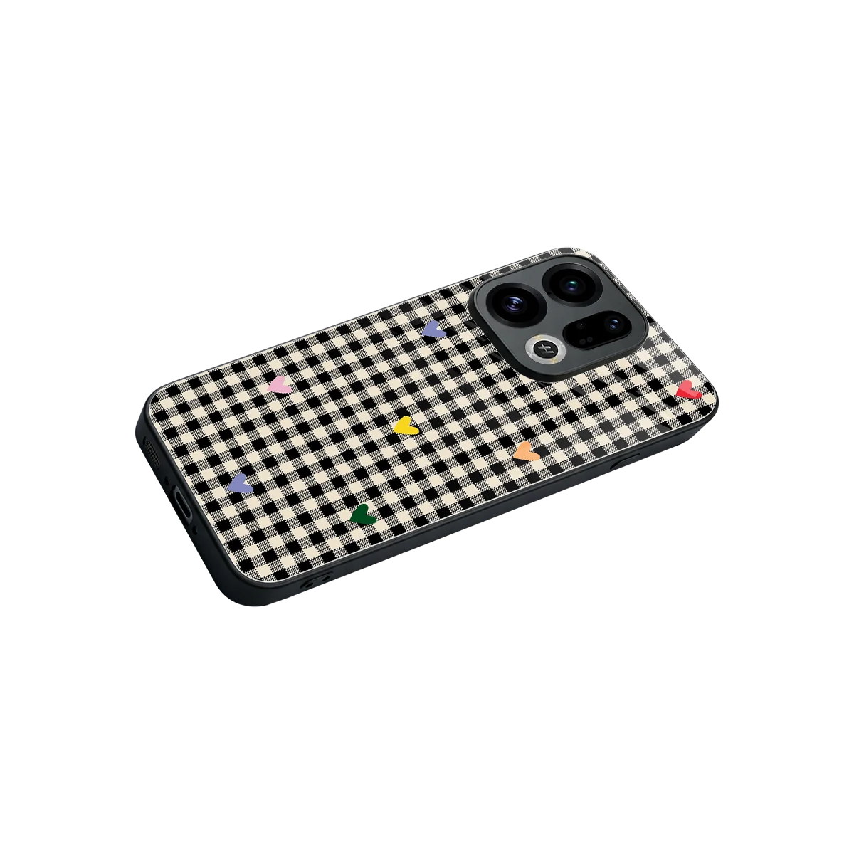 Checkered Love stylish phone case for oppo find x9 | glossy glass and slim fit