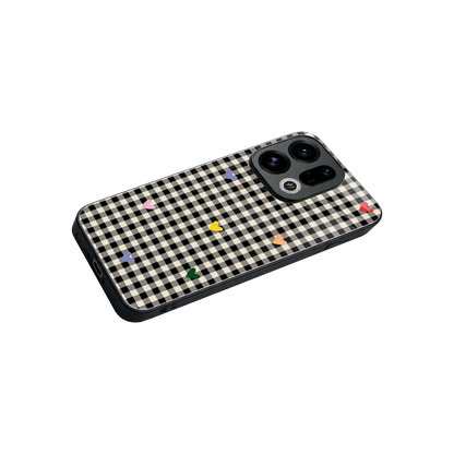 Checkered Love stylish phone case for oppo find x9 | glossy glass and slim fit
