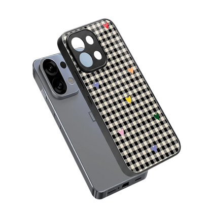Checkered Love sleek oppo k13 5g cover with tempered glass back and TPU edges