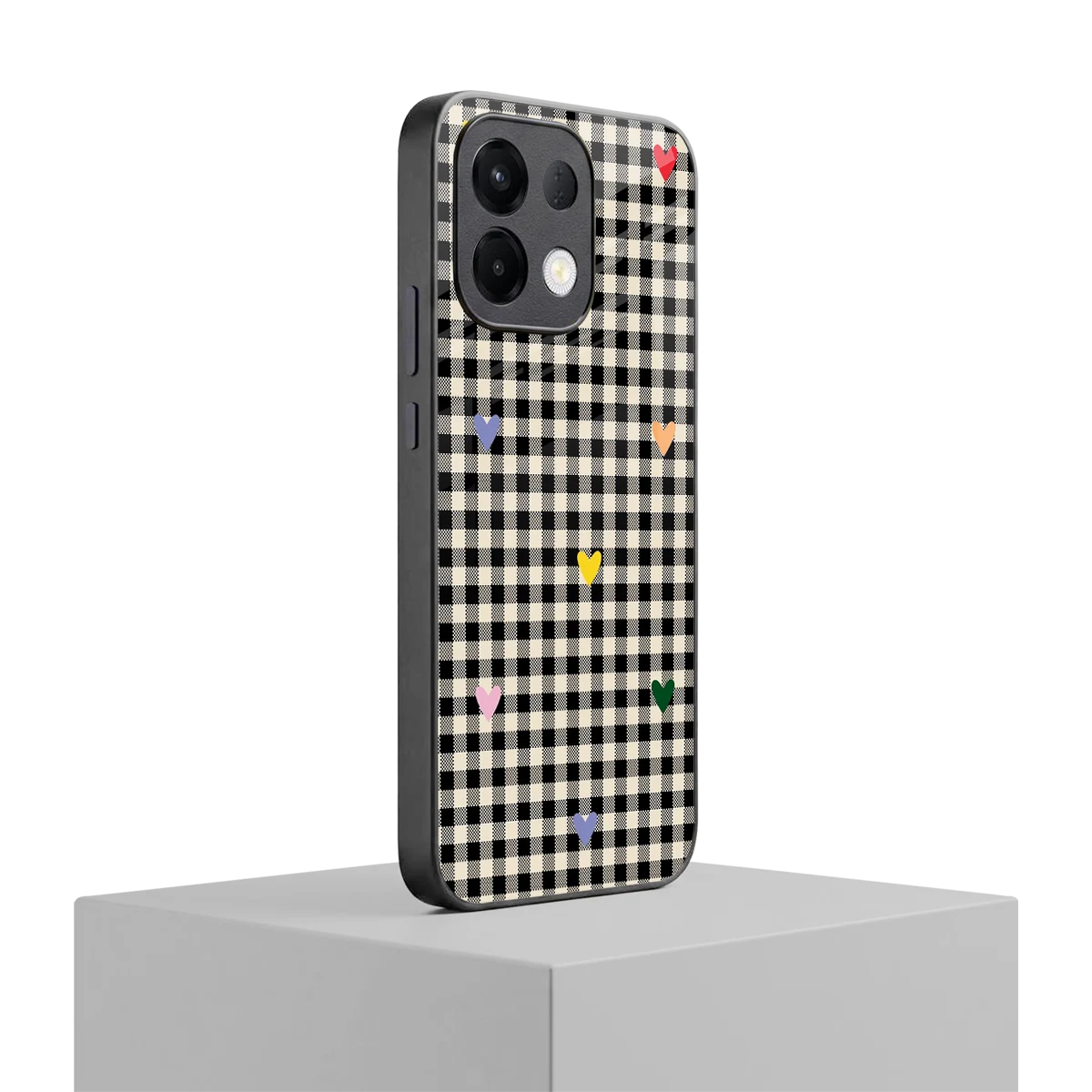 Checkered Love oppo k13 5g mobile cover | shockproof glass phone case