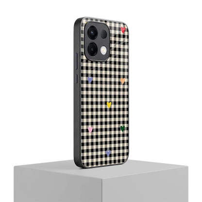 Checkered Love oppo k13 5g mobile cover | shockproof glass phone case