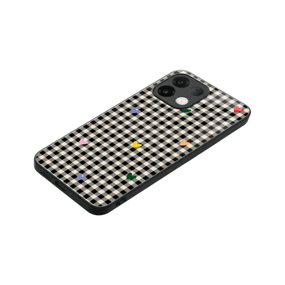 Checkered Love stylish phone case for oppo k13 5g | glossy glass and slim fit