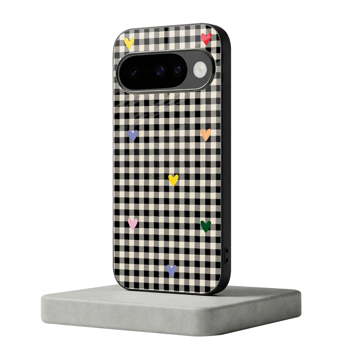 Checkered Love google pixel 10 mobile cover | shockproof glass phone case