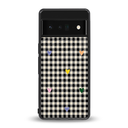 Checkered Love back phone cover | glass case for google pixel 6 pro