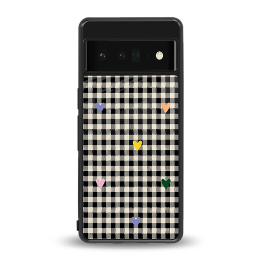 Checkered Love back phone cover | glass case for google pixel 6 pro