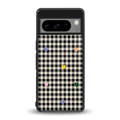 Checkered Love back phone cover | glass case for google pixel 8 pro