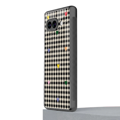 Checkered Love google pixel 10a mobile cover | shockproof glass phone case