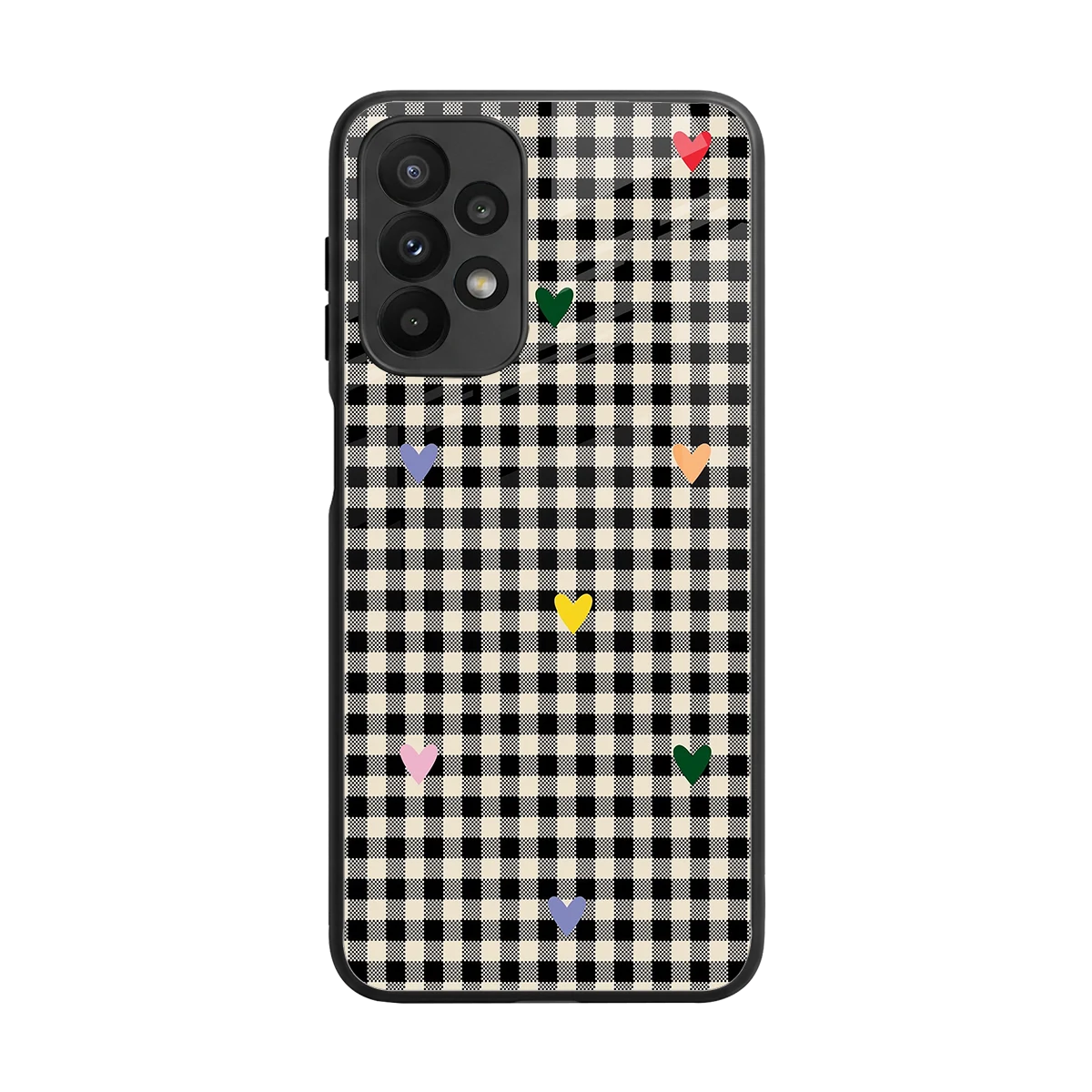 Checkered Love back phone cover | glass case for samsung galaxy a23