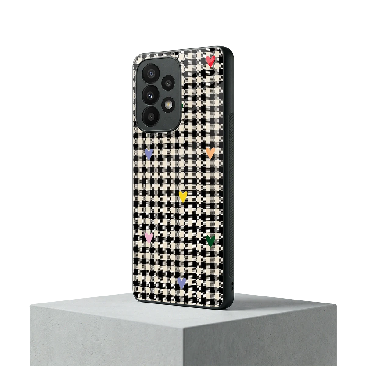 Checkered Love samsung galaxy a23 mobile cover | shockproof glass phone case