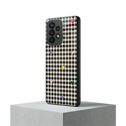 Checkered Love samsung galaxy a23 mobile cover | shockproof glass phone case