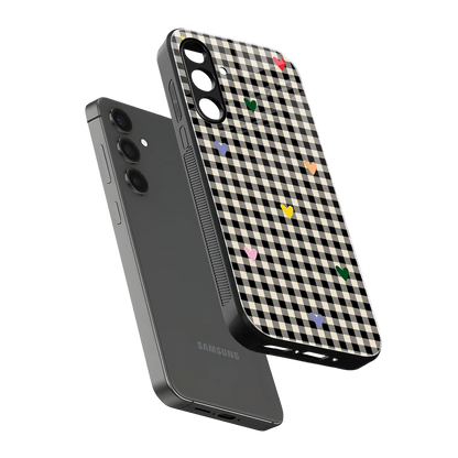Checkered Love sleek samsung galaxy a55 5g cover with tempered glass back and TPU edges
