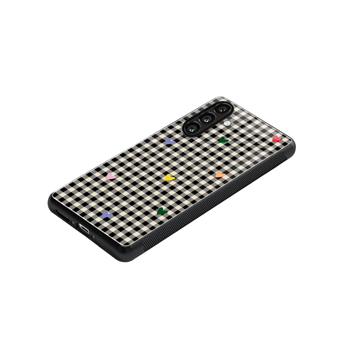Checkered Love stylish phone case for samsung galaxy m36 5g | glossy glass and slim fit