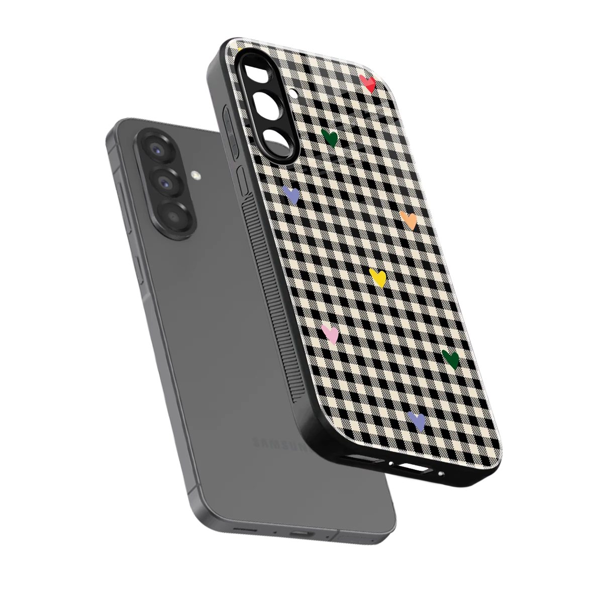 Checkered Love sleek samsung galaxy a36 5g cover with tempered glass back and TPU edges
