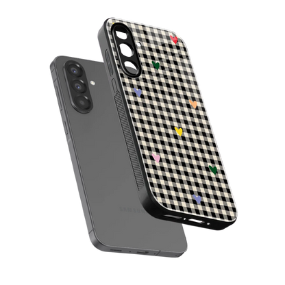 Checkered Love sleek samsung galaxy a17 5g cover with tempered glass back and TPU edges