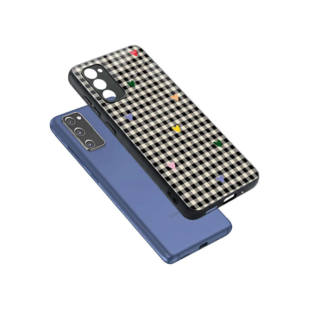 Checkered Love sleek samsung galaxy s20 fe cover with tempered glass back and TPU edges