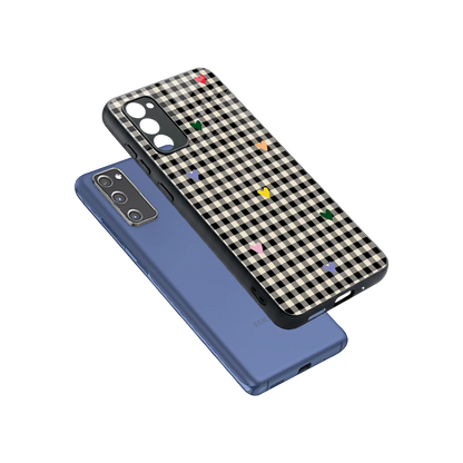 Checkered Love sleek samsung galaxy s20 fe cover with tempered glass back and TPU edges