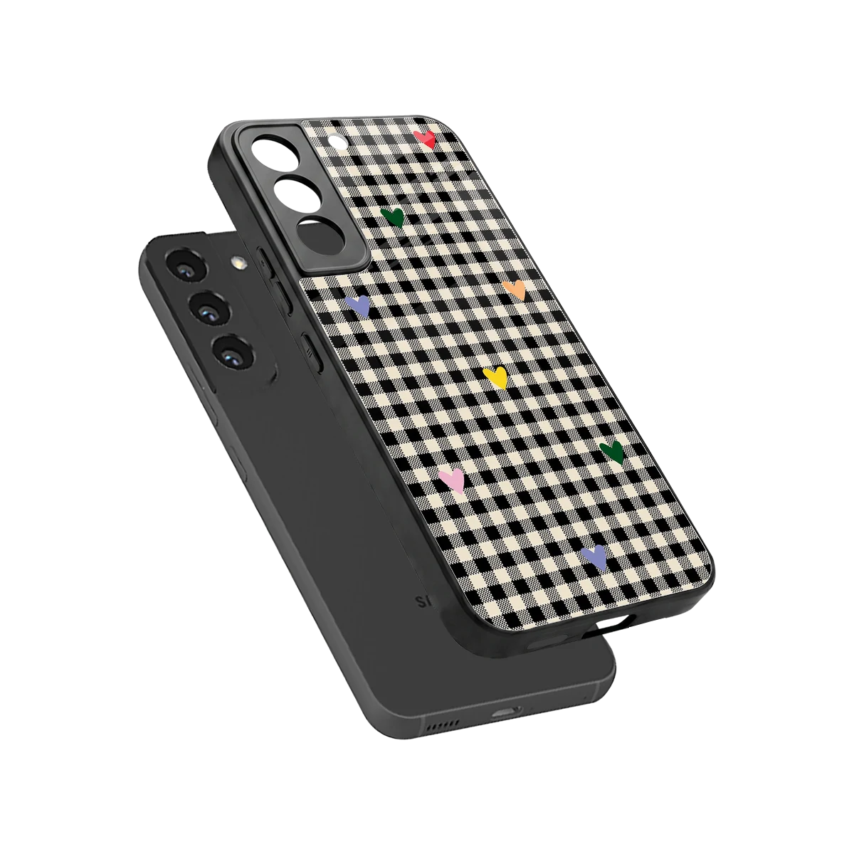 Checkered Love sleek samsung galaxy s22 cover with tempered glass back and TPU edges