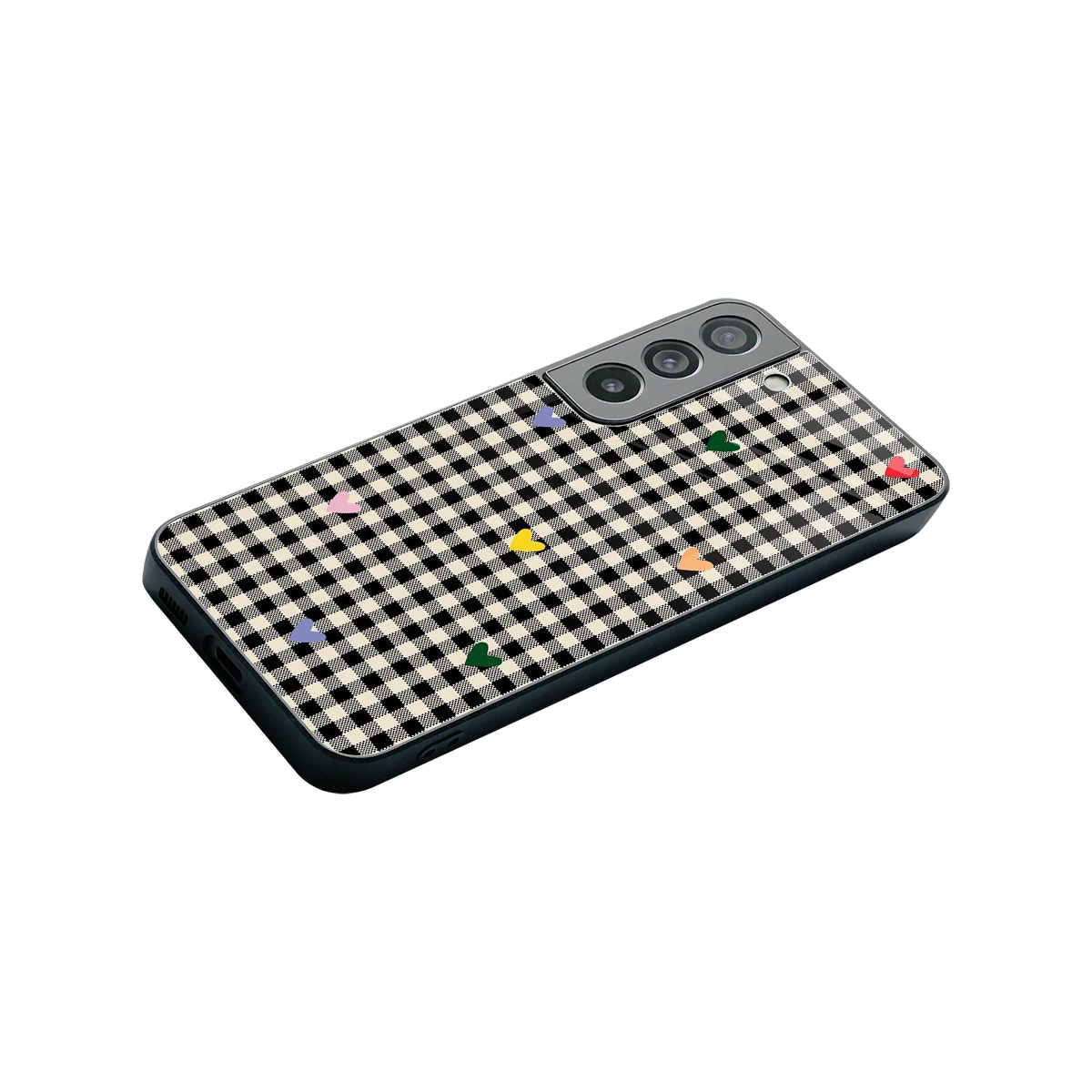 Checkered Love stylish phone case for samsung galaxy s22 | glossy glass and slim fit