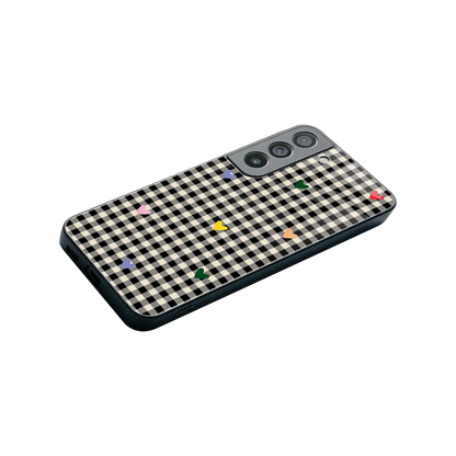 Checkered Love stylish phone case for samsung galaxy s22 | glossy glass and slim fit