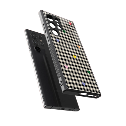 Checkered Love sleek samsung galaxy s24 ultra cover with tempered glass back and TPU edges
