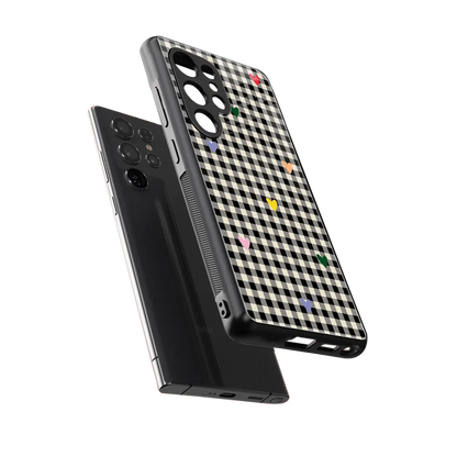 Checkered Love sleek samsung galaxy s25 ultra cover with tempered glass back and TPU edges