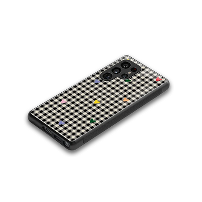 Checkered Love stylish phone case for samsung galaxy s26 ultra | glossy glass and slim fit