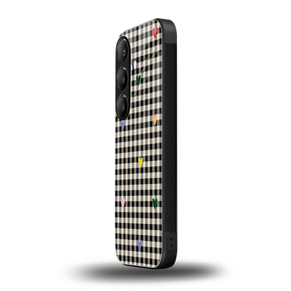 Checkered Love samsung galaxy s25 plus mobile cover | shockproof glass phone case
