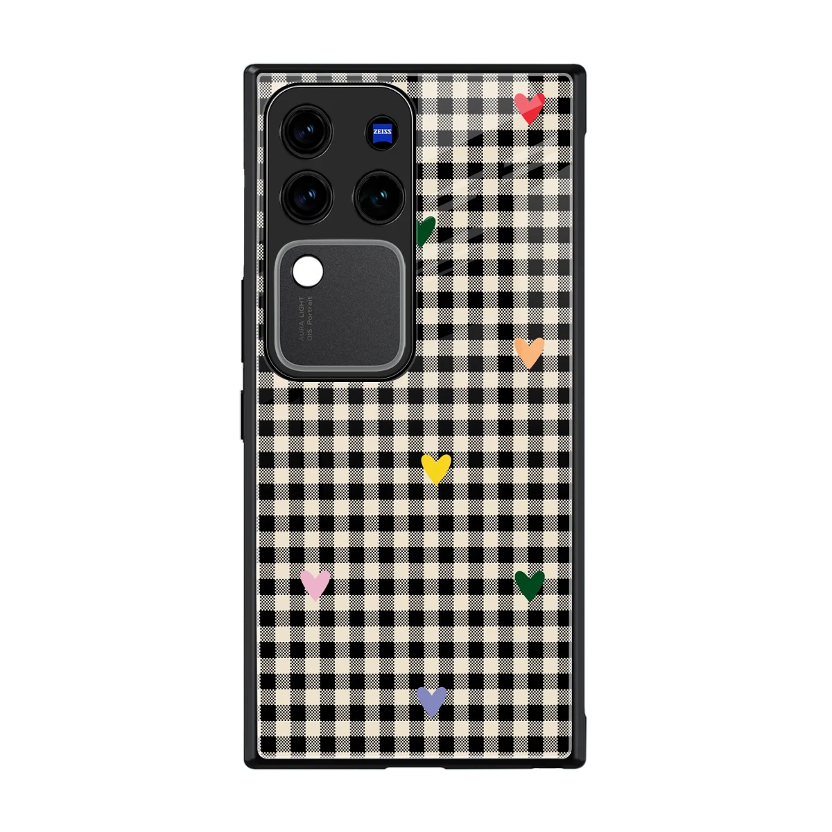 Checkered Love back phone cover | glass case forvivo v30 pro