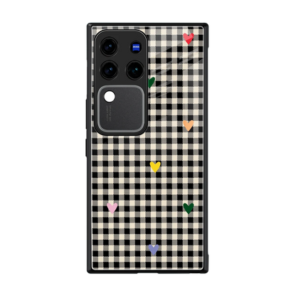 Checkered Love back phone cover | glass case forvivo v30 pro