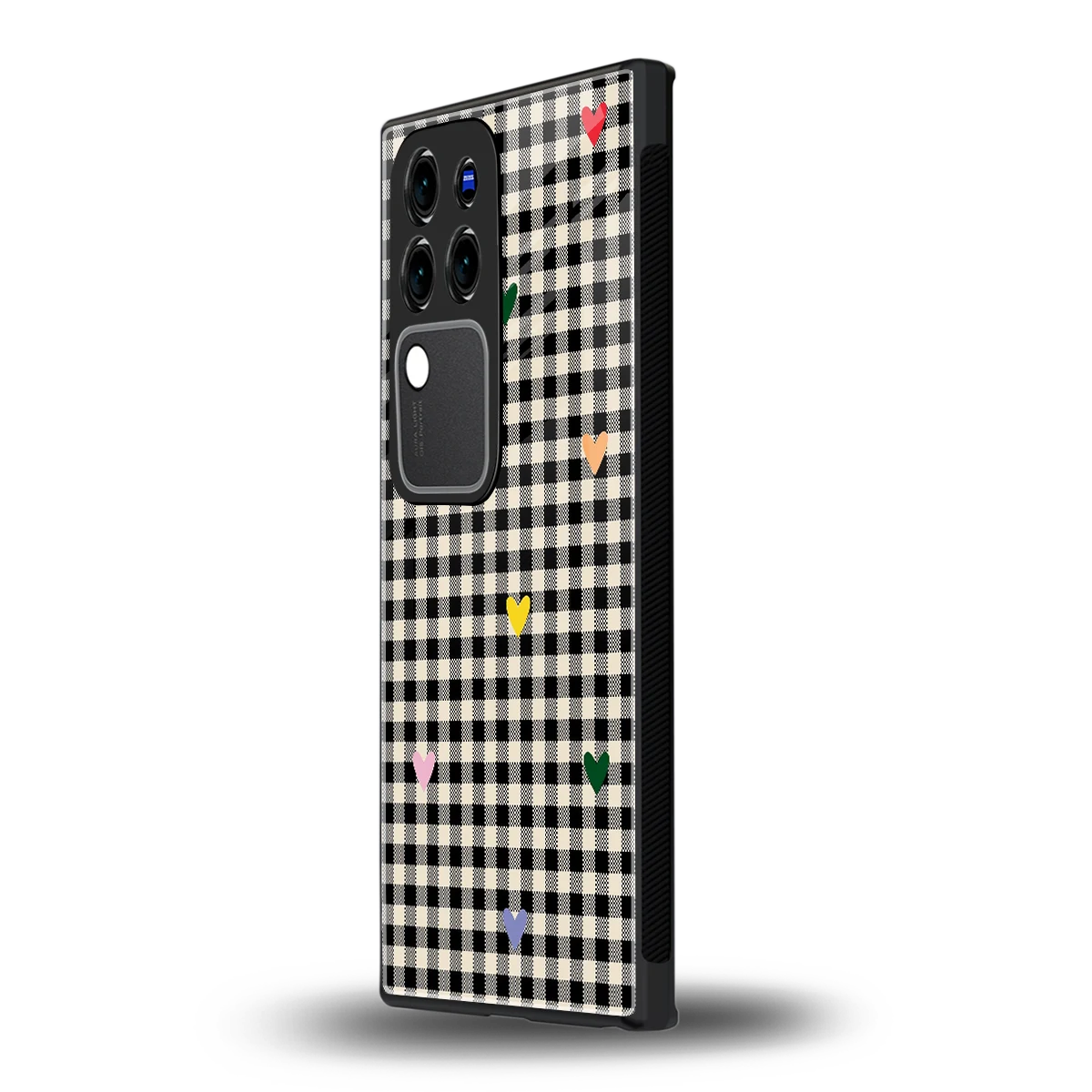 Checkered Lovevivo v30 pro mobile cover | shockproof glass phone case