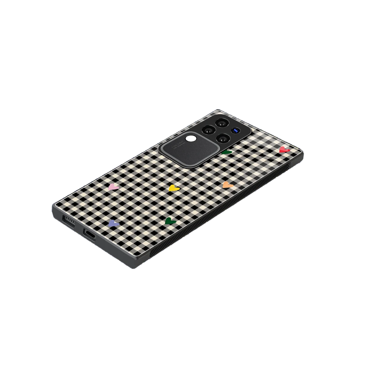Checkered Love stylish phone case forvivo v30 pro | glossy glass and slim fit