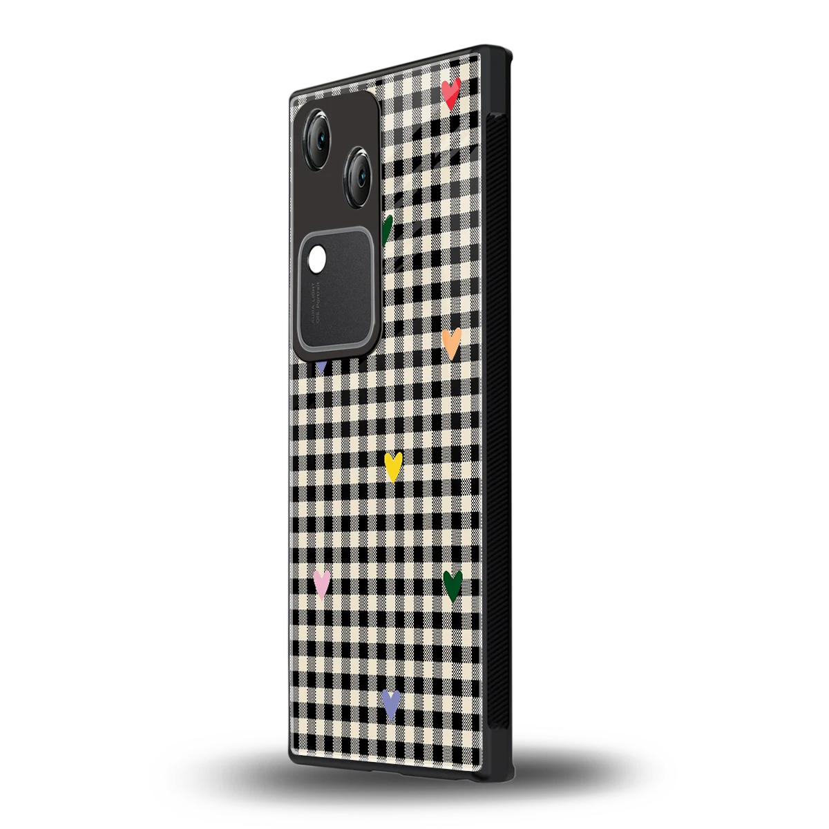 Checkered Love vivo v30 mobile cover | shockproof glass phone case