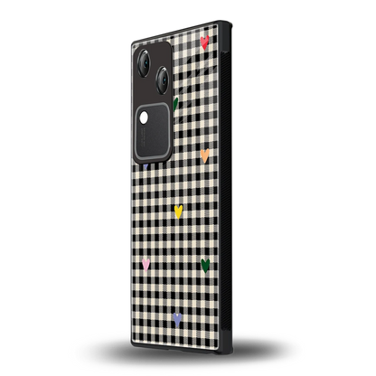 Checkered Love vivo v30 mobile cover | shockproof glass phone case