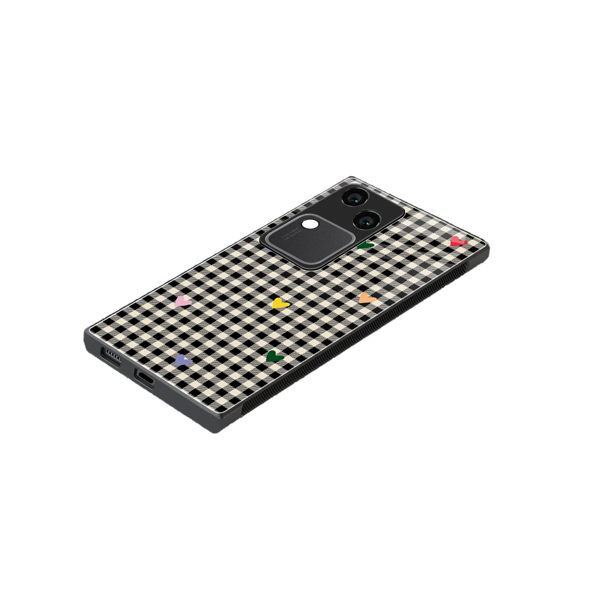 Checkered Love stylish phone case for vivo v30 | glossy glass and slim fit