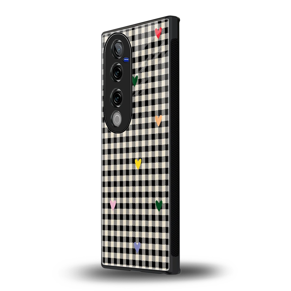 Checkered Love vivo v40 pro mobile cover | shockproof glass phone case