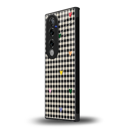 Checkered Love vivo v40 pro mobile cover | shockproof glass phone case