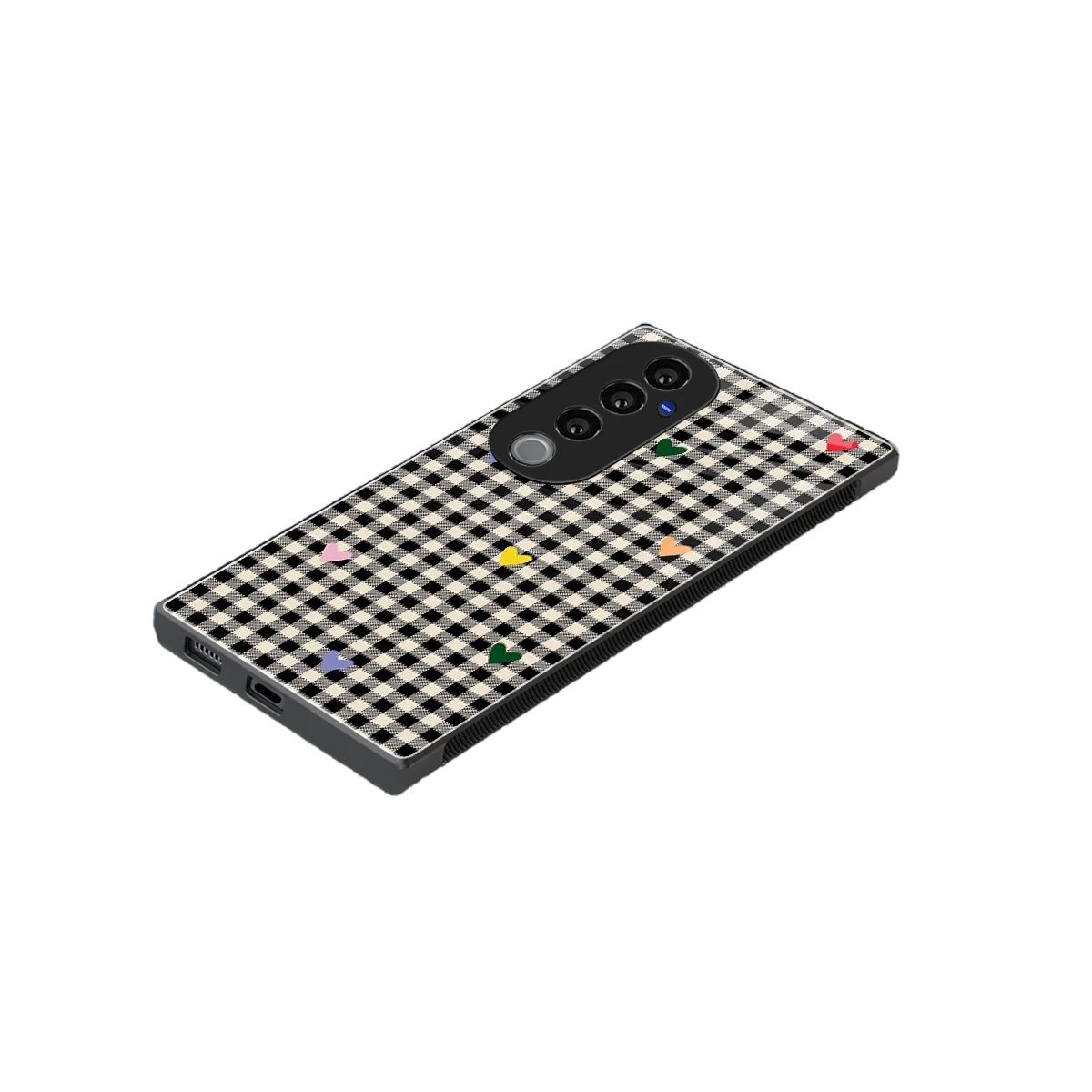 Checkered Love stylish phone case for vivo v40 pro | glossy glass and slim fit