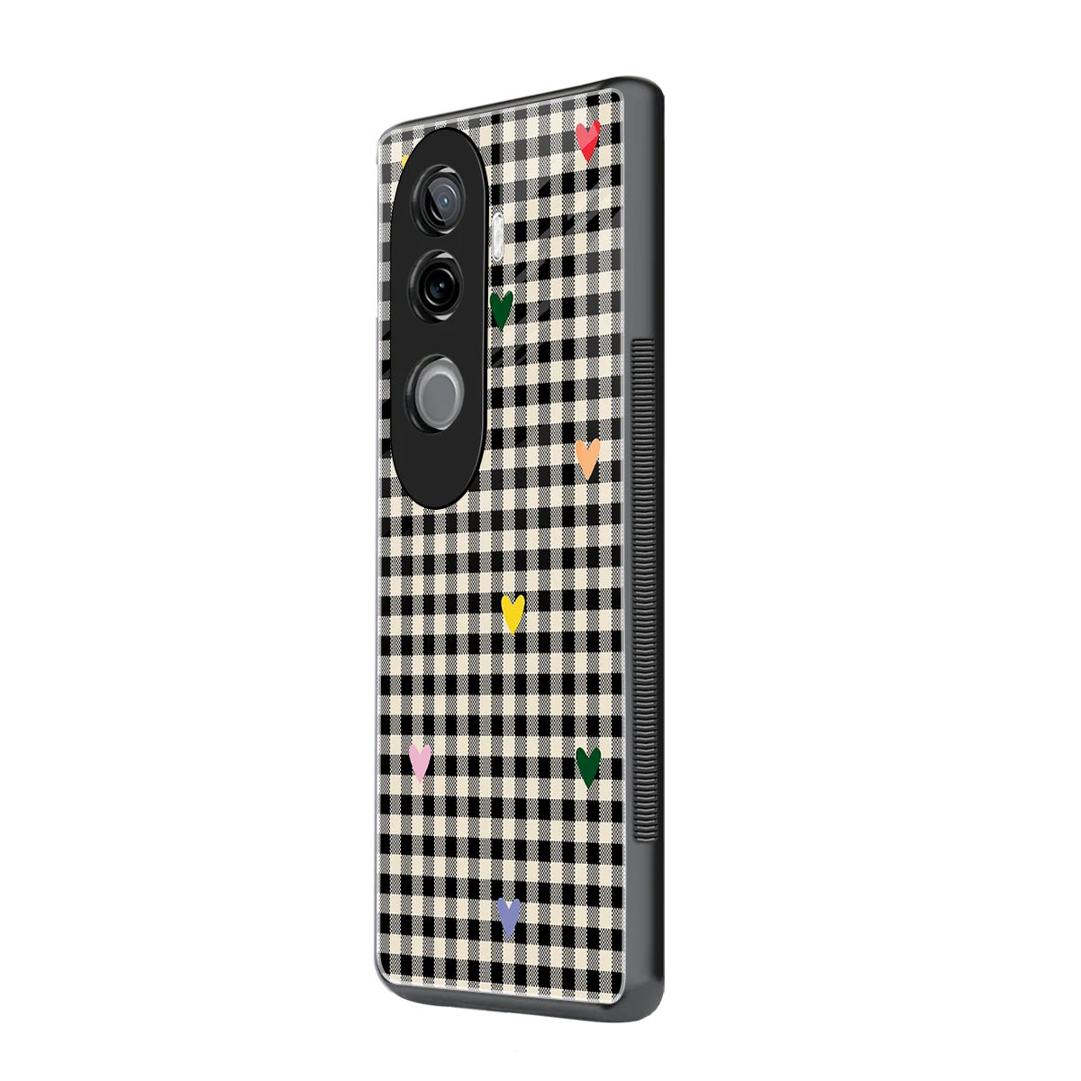 Checkered Love vivo v40e mobile cover | shockproof glass phone case