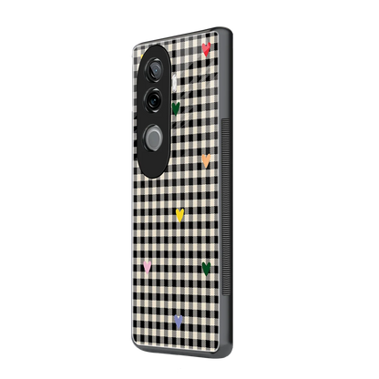 Checkered Love vivo v40e mobile cover | shockproof glass phone case